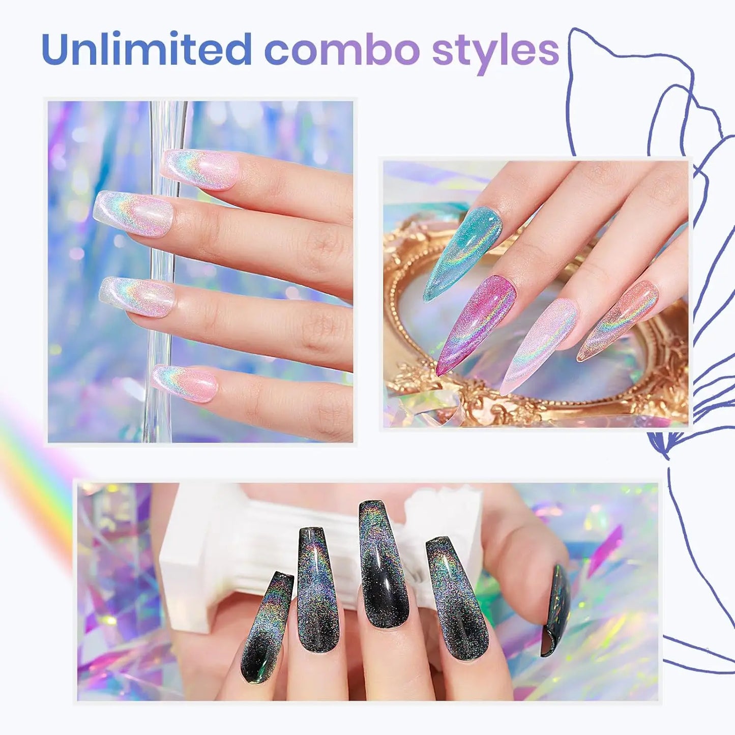 Magnetic Glitter Cat Eye Nail Polish