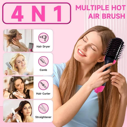 3-in-1 Hair Dryer, Straightener & Hair Curler Brush