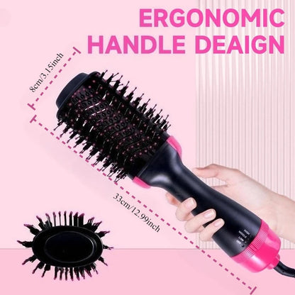 3-in-1 Hair Dryer, Straightener & Hair Curler Brush