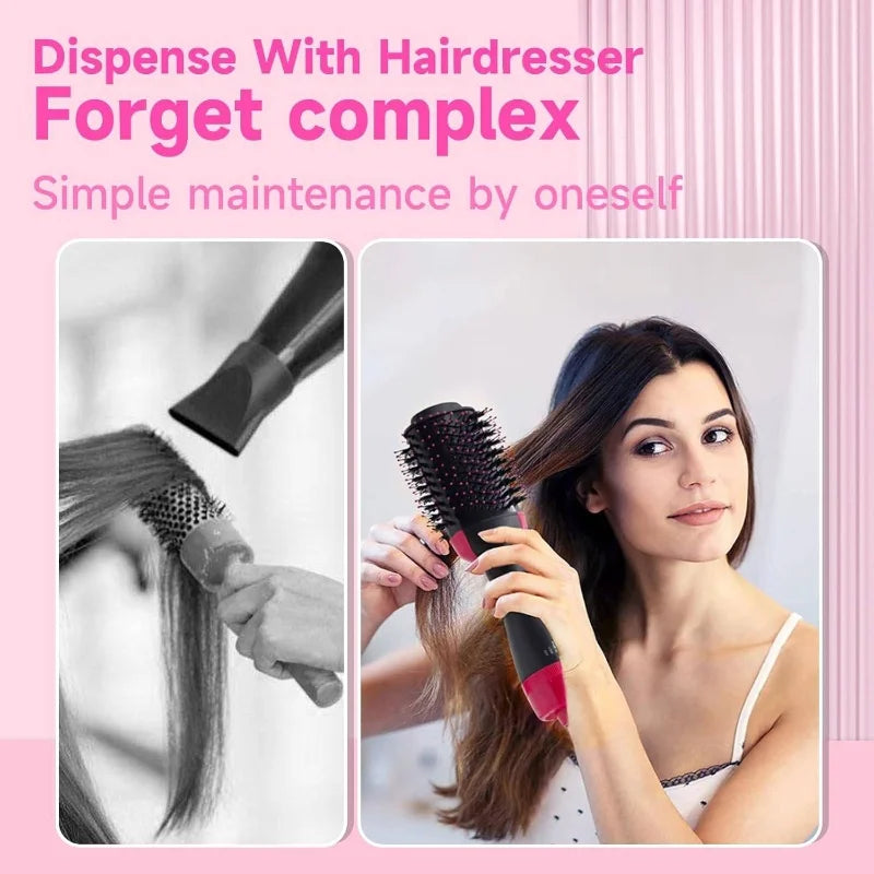 3-in-1 Hair Dryer, Straightener & Hair Curler Brush
