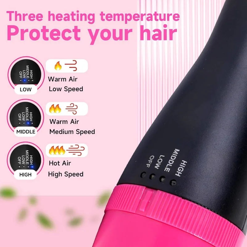 3-in-1 Hair Dryer, Straightener & Hair Curler Brush