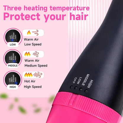 3-in-1 Hair Dryer, Straightener & Hair Curler Brush